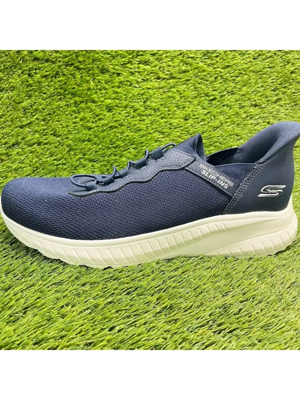 Skechers Bobs Squad Chaos Mens Size 11 Blue Walking Slip-On Shoes Sneakers